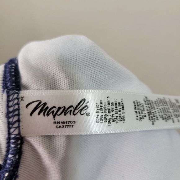 Mapale Striped Strappy Sexy Open Back Cheeky One Piece Swim Suit Size Small - Picture 8 of 11